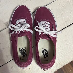 Vans Women's Maroon Canvas Sneakers